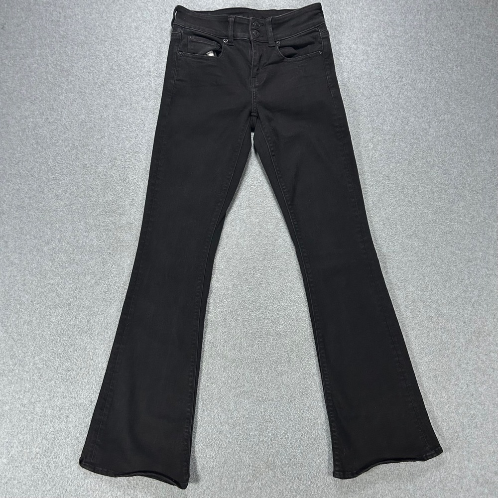 American Eagle Jeans Ne(x)t Level Stretch Womens 2 Black Flare Casual Indie